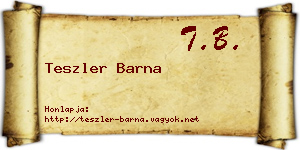 Teszler Barna névjegykártya